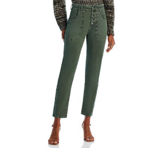VERONICA BEARD WOMENS SIZE 26 ARYA STRAIGHT LEG HIGH RISE TWILL PANTS GREEN